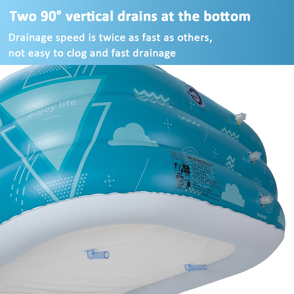 Inflatable Swimming Pool with Pump 9.85×5.74×2.23ft Rectangle Blue H71512