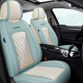 Wine Red-White Water Proof PU Leather Car Seat Covers Full Set M576