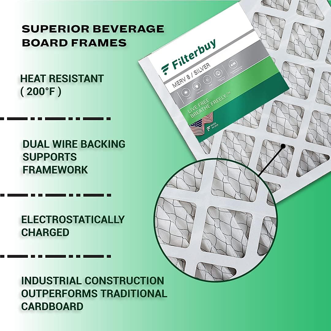 16x25x4 MERV 8 Pleated Air Filter (6-Pack) W97808