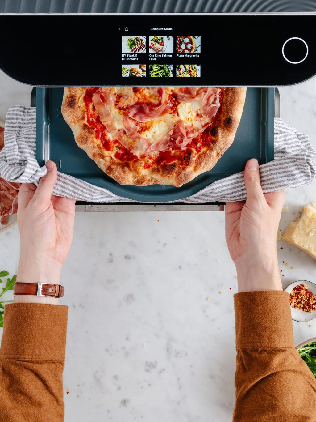 Silver 10-In-1 Touchscreen Countertop Smart Oven P6373