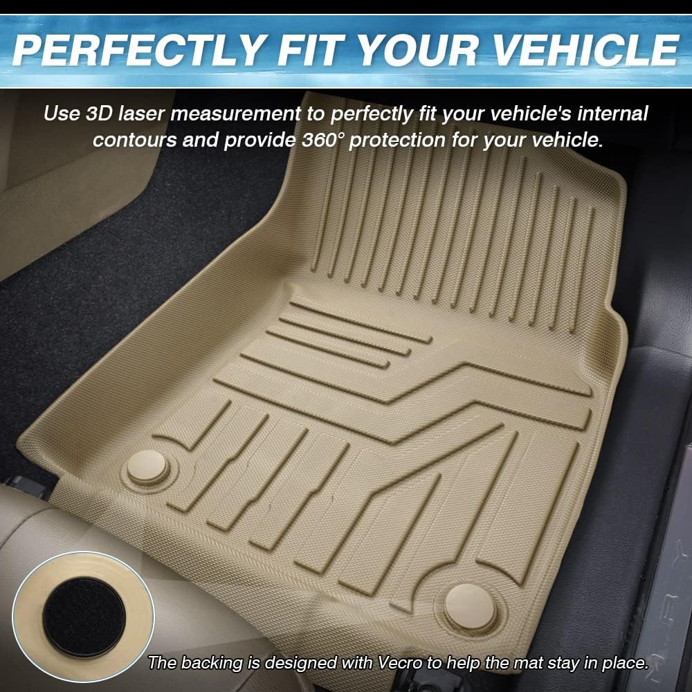 Custom Fit All Weather Floor Liners 1st and 2nd Row Mat Liner Set Y1011