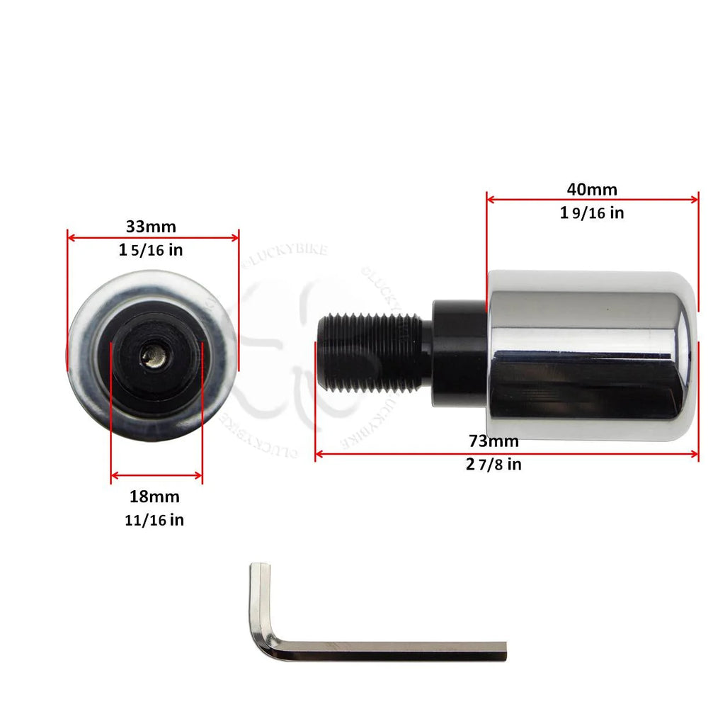 Chrome Handle Bar End Slider M1065