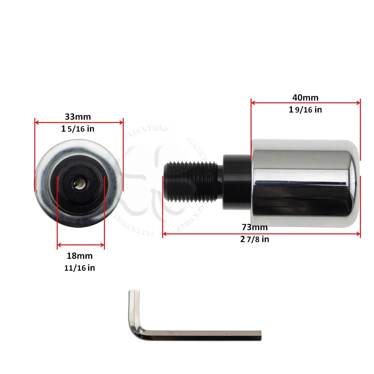 Chrome Handle Bar End Slider M1065
