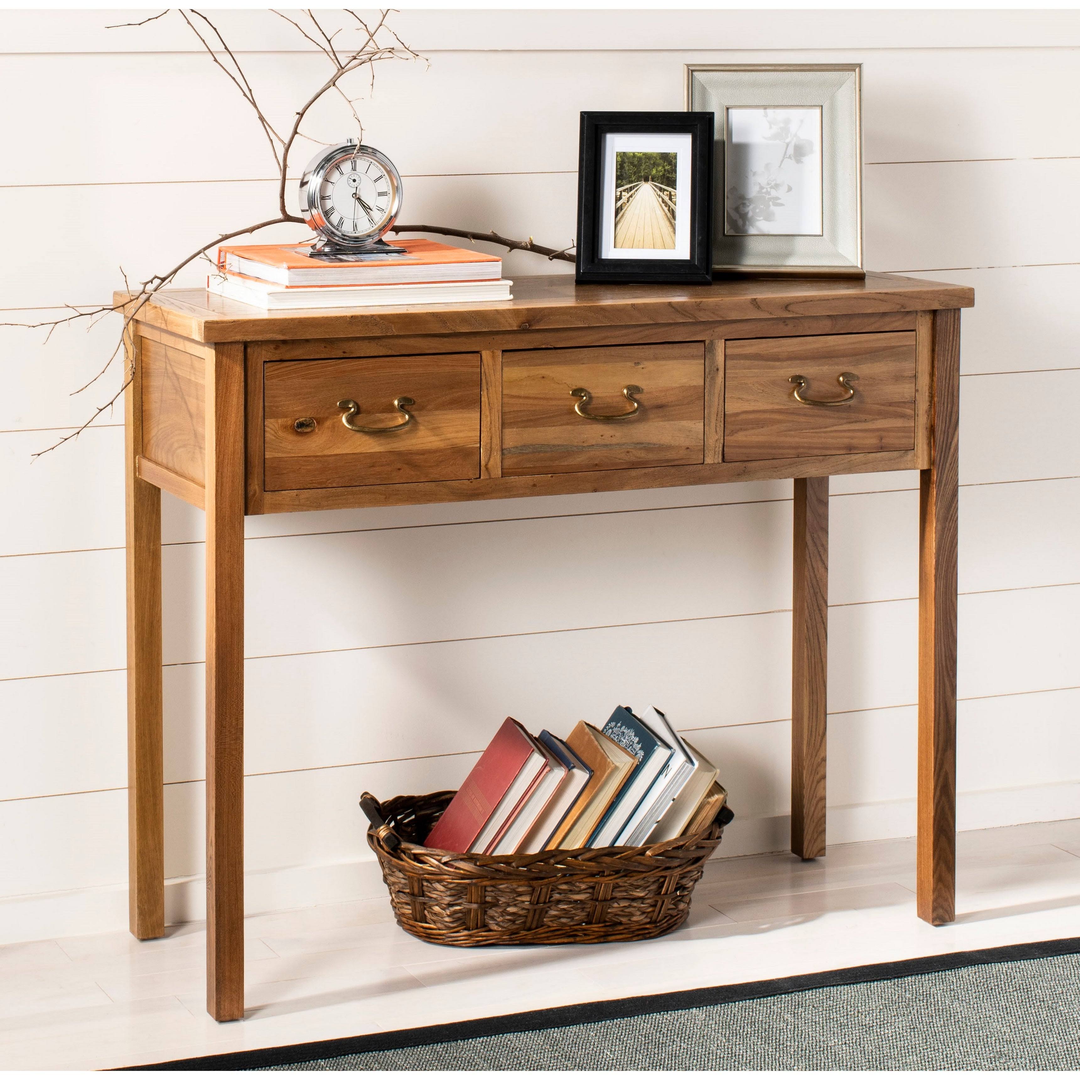 Oak Console with Storage Drawers G406262