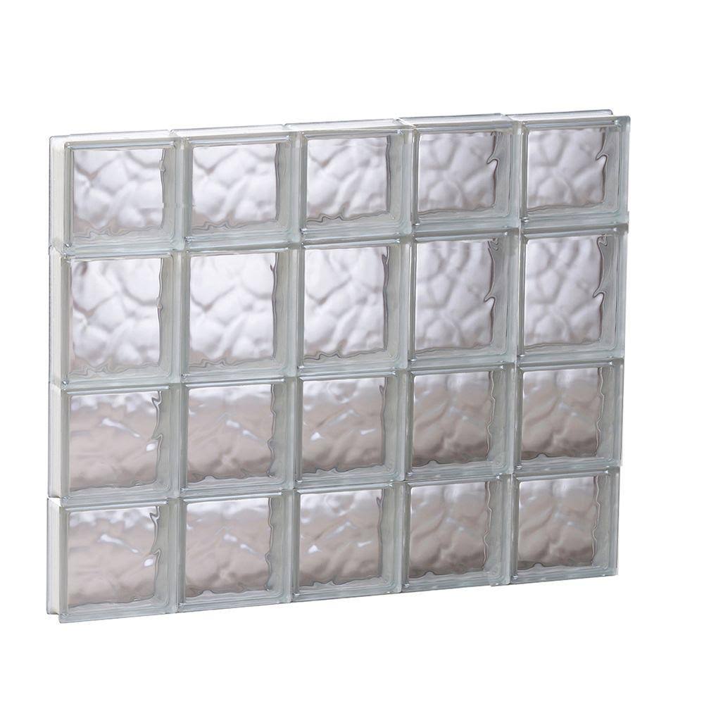 Wavy Pattern Frameless Replacement Glass Block Window D91082
