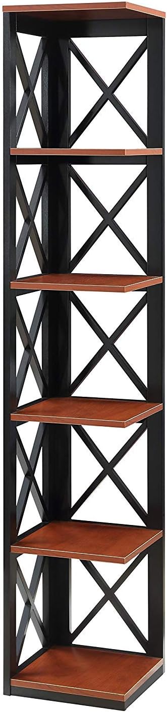 5 Tier Corner Bookcase, Gray Z661