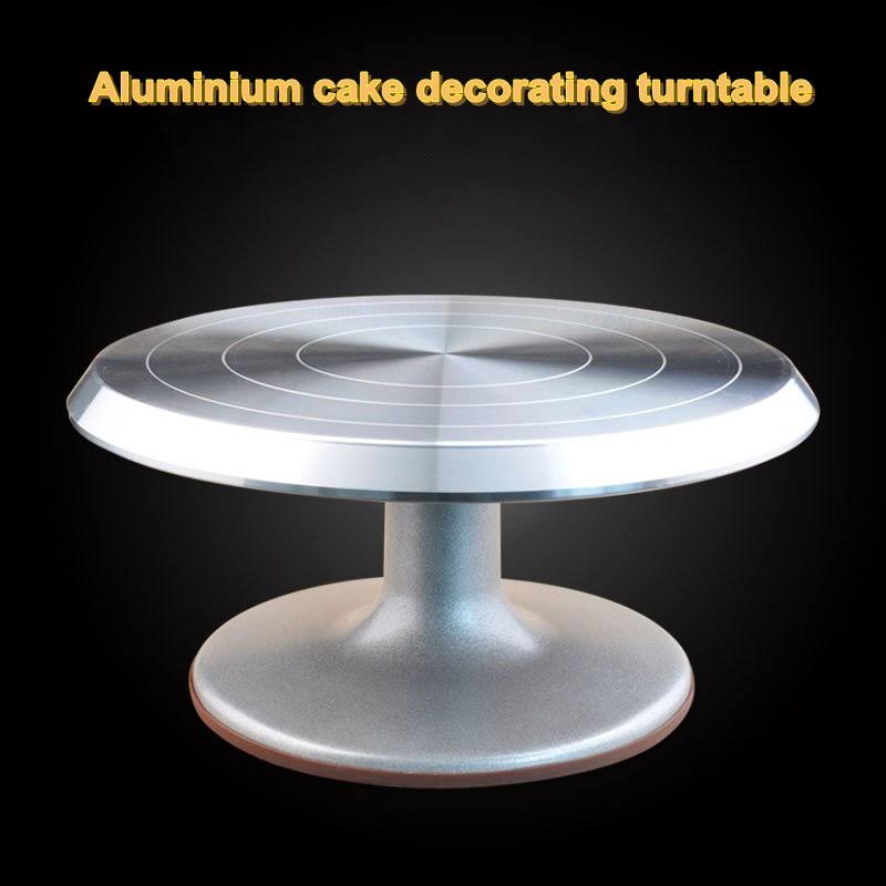 Silver Aluminum Alloy Rotating Cake Turntable Stand P44997