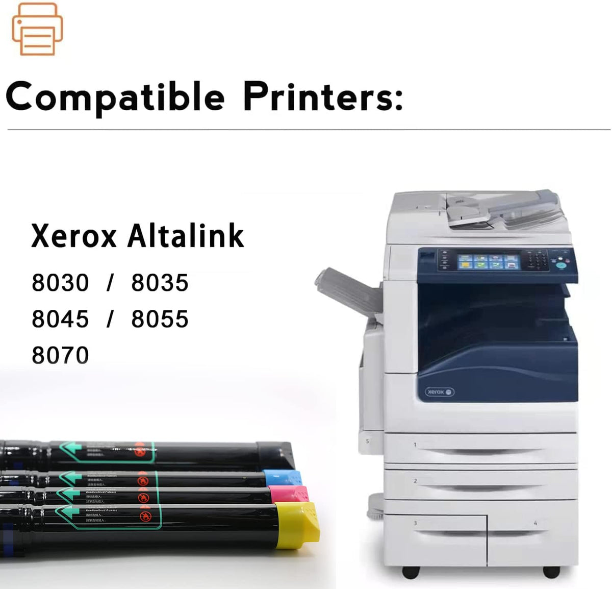 Compatible Toner Cartridge for Xerox AltaLink Printer (1 Black 1 Cyan 1 Magenta 1 Yellow) J76551