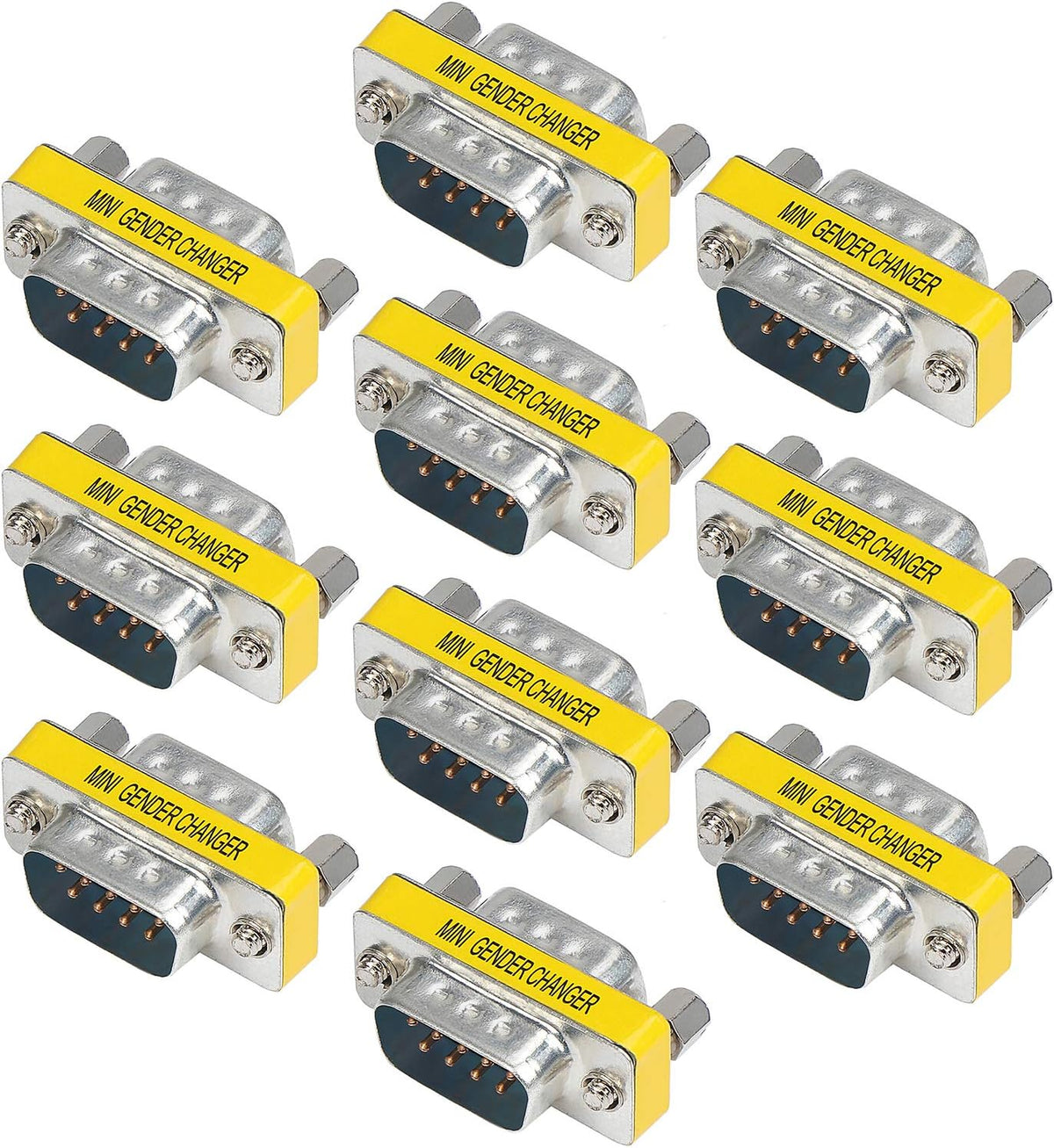 9 Pin DB9 Female to Female Gender Changer Adapter 10 Pack X9414