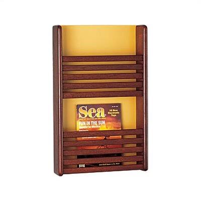 Purple 2 Pocket Magazine Rack with Front Slats W386384
