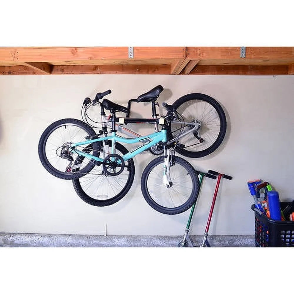 Wall-Mounted 2-Bicycle Folding Storage Bike Rack S4238