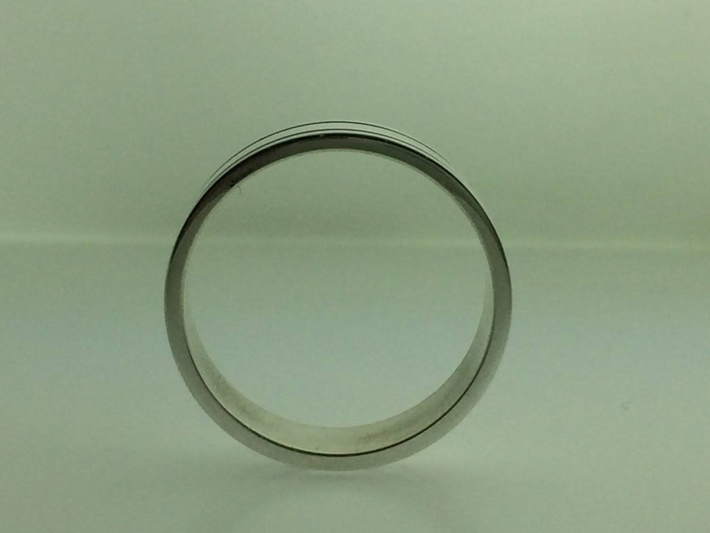 Polished Sterling Silver 6mm Double Black Groove Wedding Band 8 R684