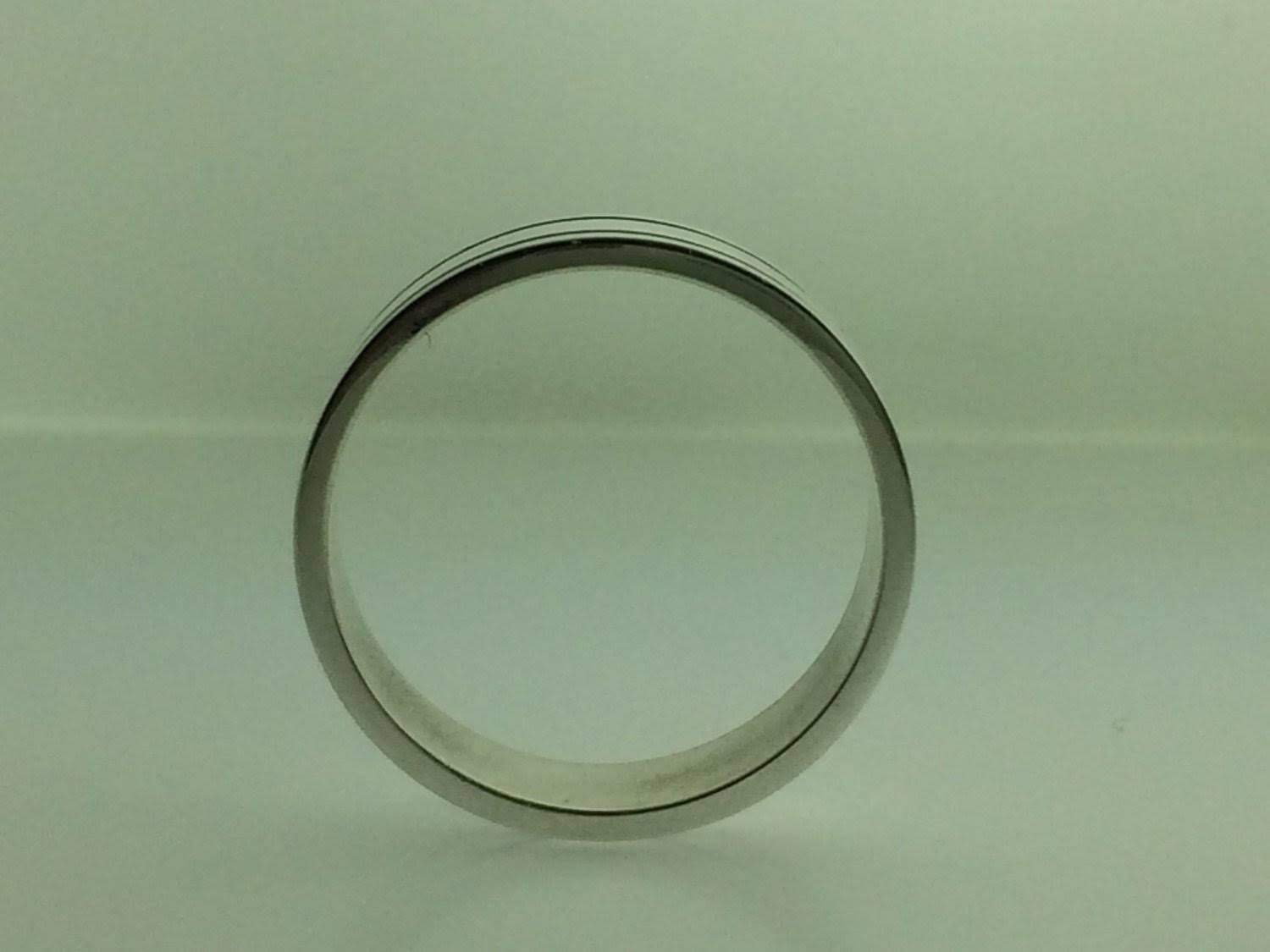 Polished Sterling Silver 6mm Double Black Groove Wedding Band 8 R684