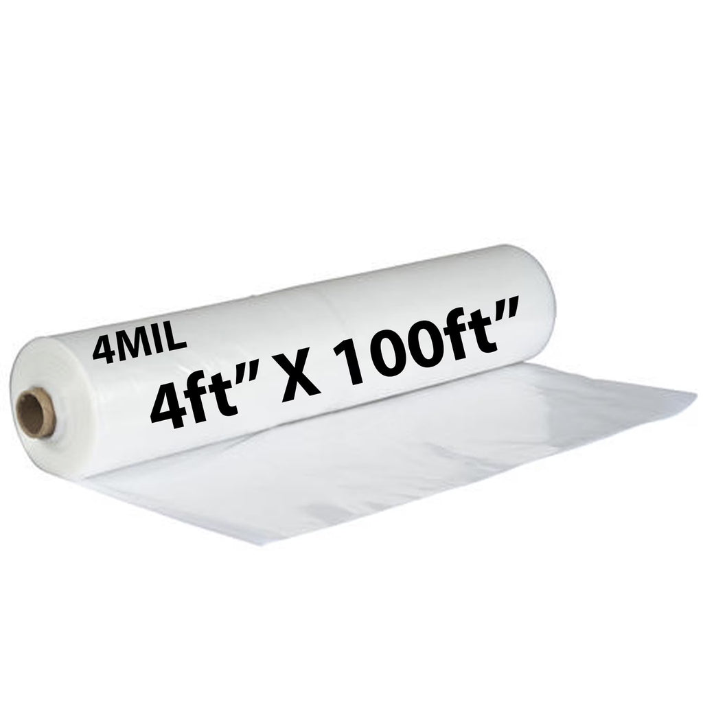 4Mil Clear LDPE Plastic Sheeting Tarp (4ft x 100ft) A450