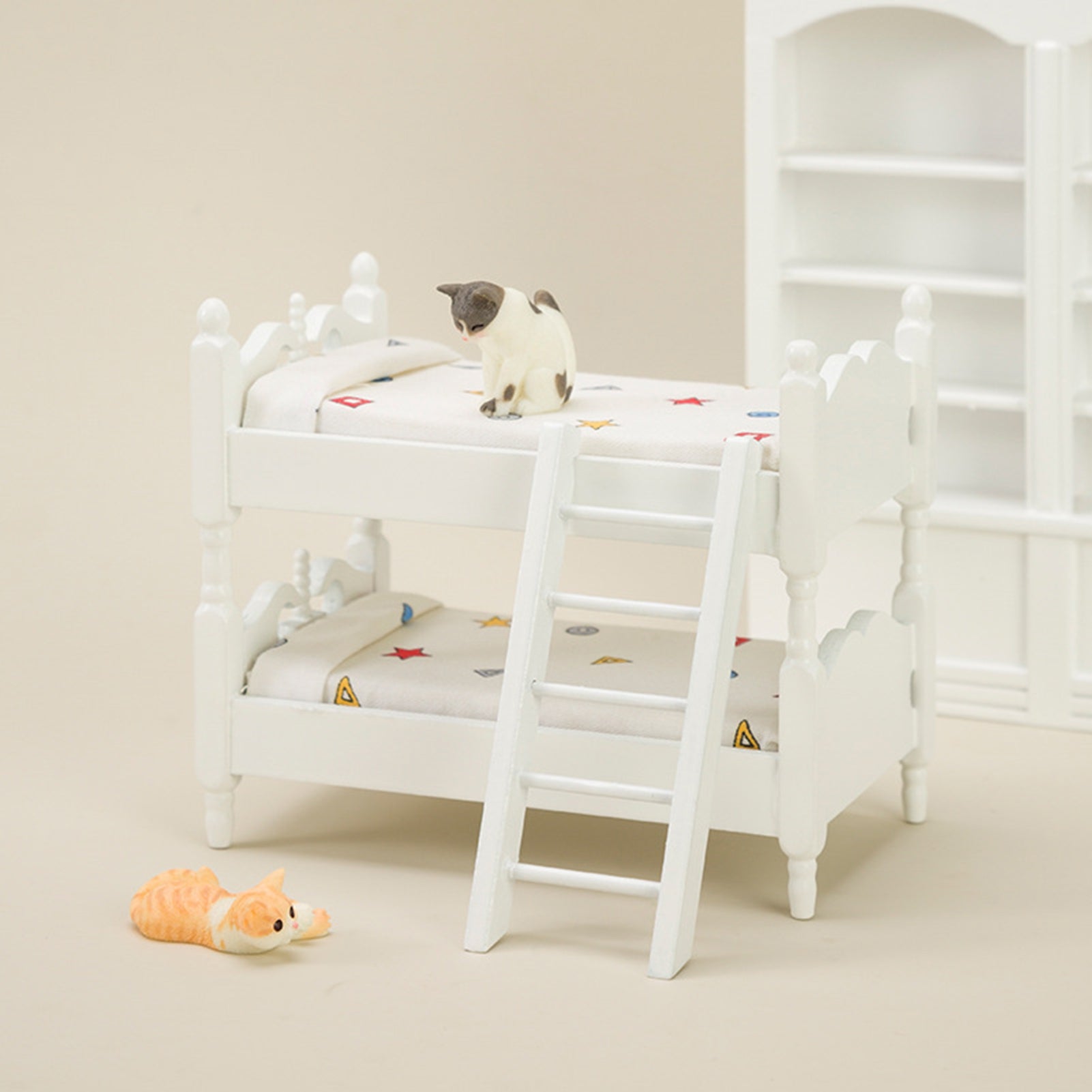 Miniature Bunk Bed Model Dollhouse Bedroom Furniture U1995
