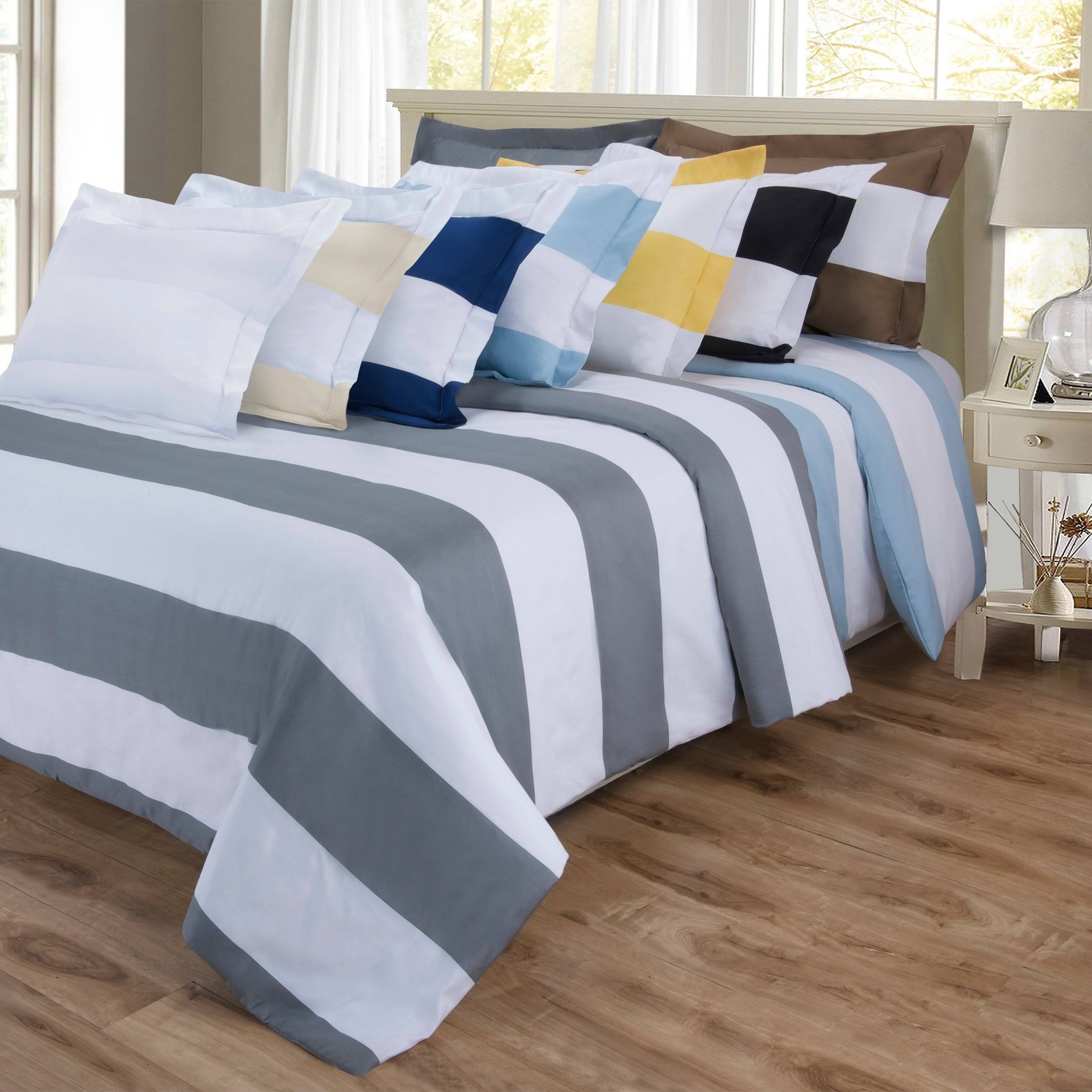 600 Thread Count Cotton Blend Duvet Cover Set (Twin - Black) Z619290