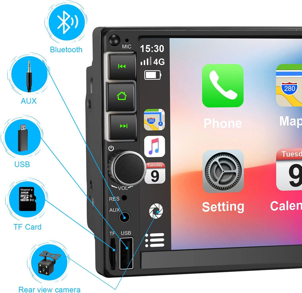 7 inch Touchscreen Car Stereo with Bluetooth, Rear View Camera A819