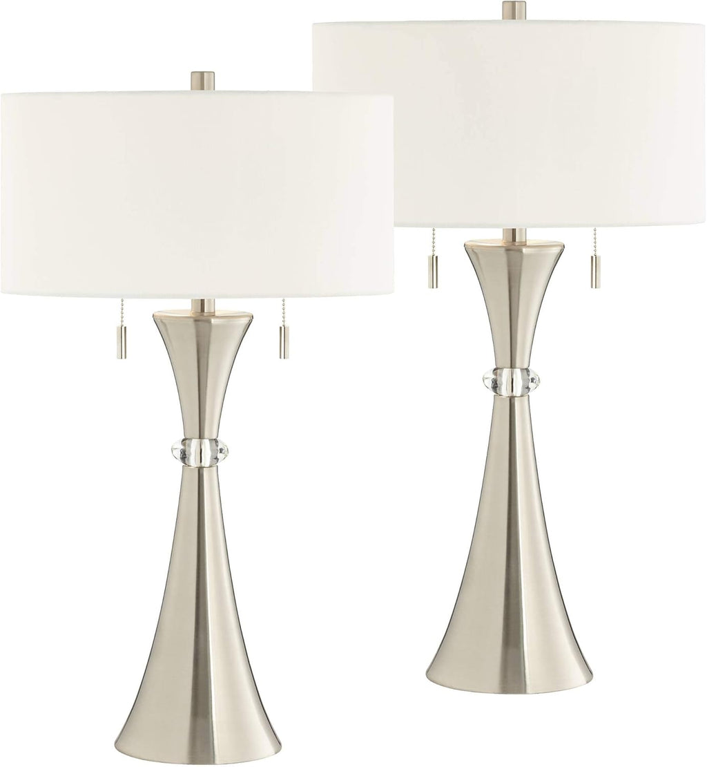 Silver Metal Table Lamps Set of 2 C448