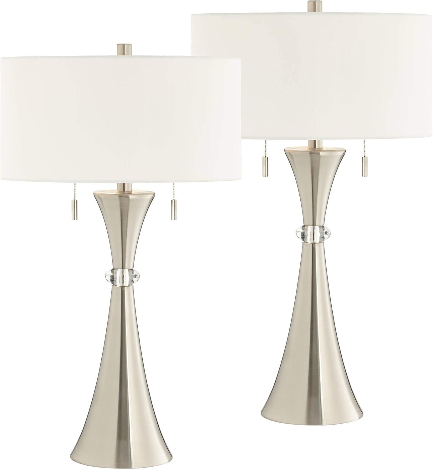 Silver Metal Table Lamps Set of 2 C448