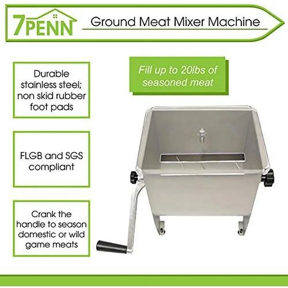 20 Lb Manual Meat Mixer with Lid F399815