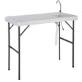 Folding Portable Fish Cleaning Cutting Table Camping Sink Faucet Silver B776010