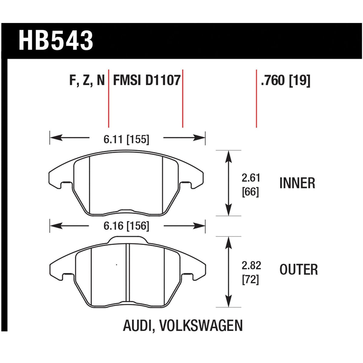 HPS 5.0 Brake Pads V25138