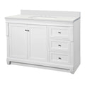 White Bath Vanity Cabinet with Engineered Marble Vanity Top Y974806