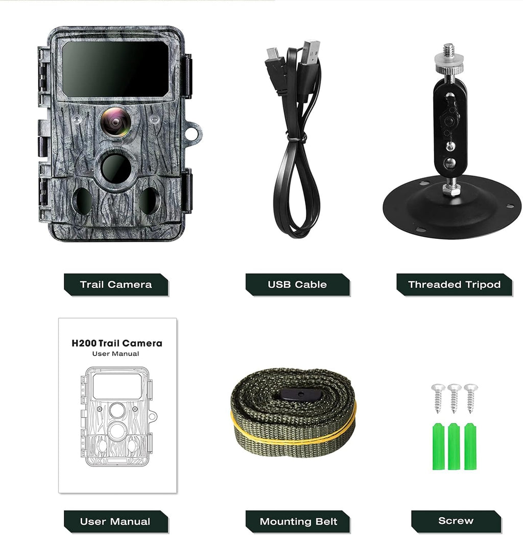 4K WiFi 30MP Trail Camera with 940nm No-Glow IR LEDs Night Vision 0.2s Motion Activated Waterproof IP66 J147