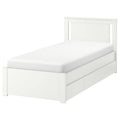 Twin White Bed Frame with 2 Storage Boxes P1443