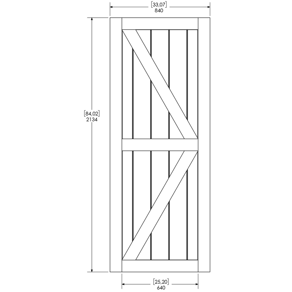 Unfinished Pine Barn Door Slab 33 in. N620