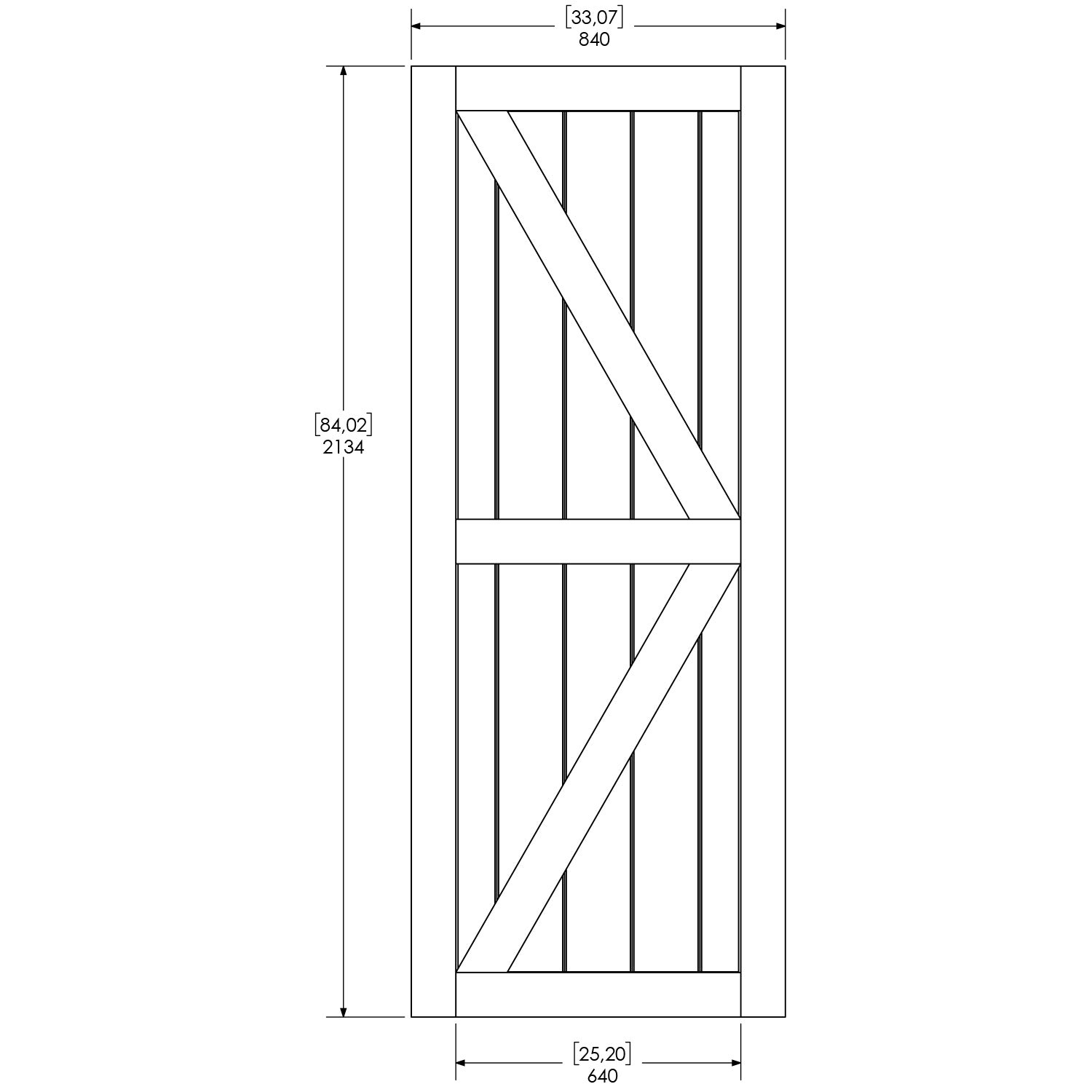 Unfinished Pine Barn Door Slab 33 in. N620