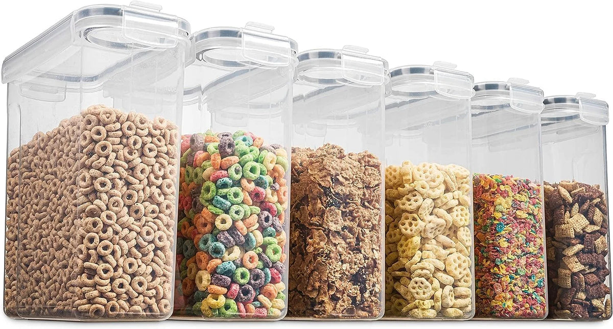 Set of 4 Large BPA-Free Plastic Cereal Storage Containers V380