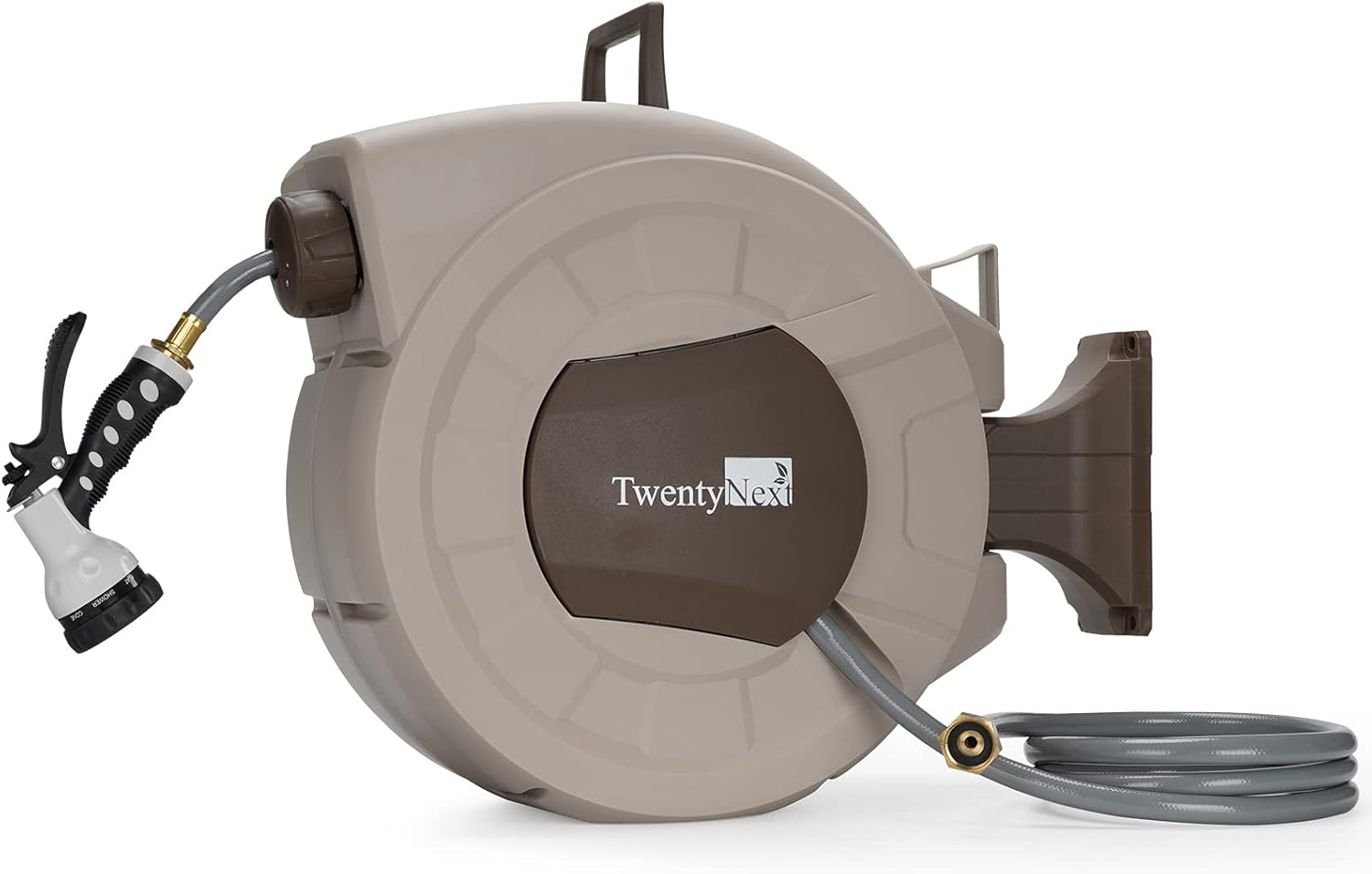 Retractable Wall Mounted Water Hose Reel, 1/2 x 65 ft, 9 Pattern Hose Nozzle, Blue U8503