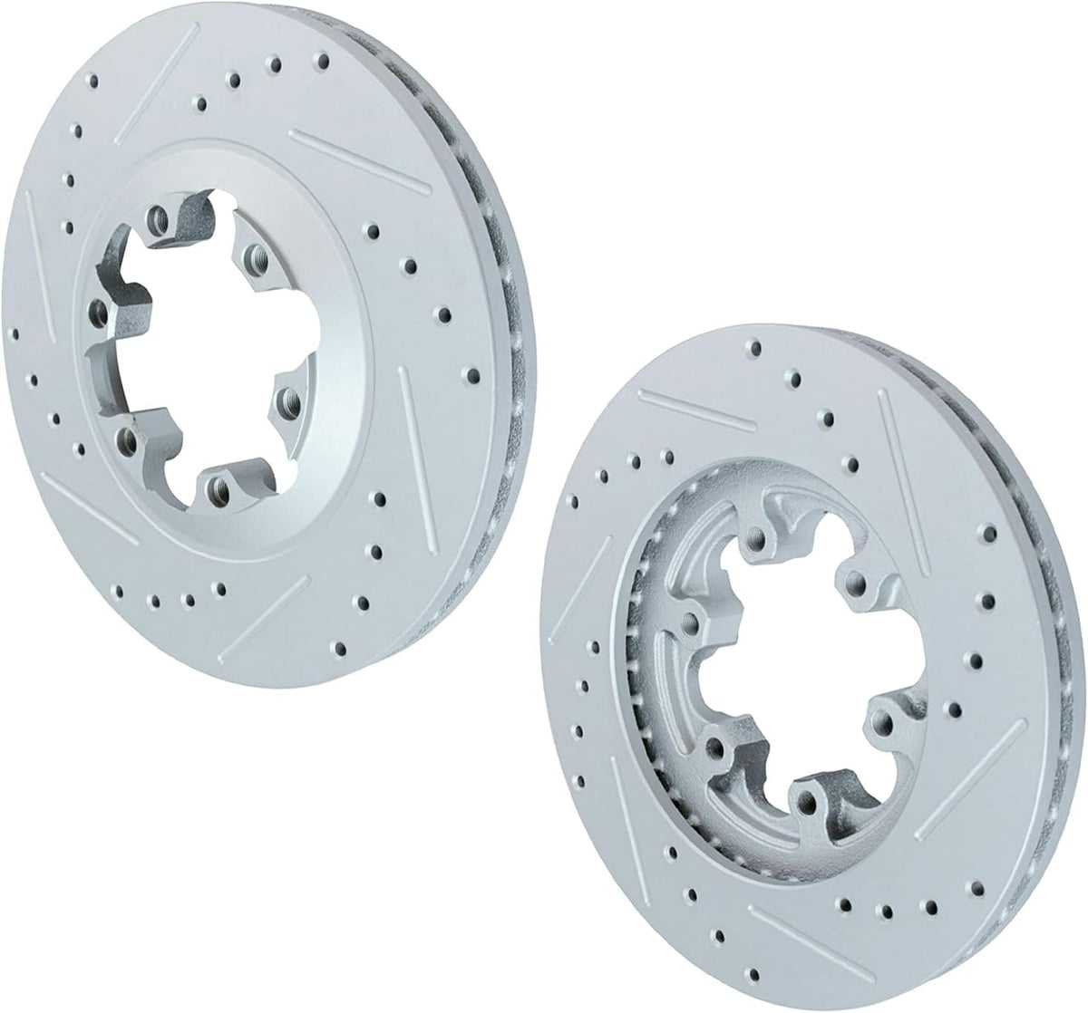 Drilled Slotted Front Brake Kit Rotors & Pads with Hardware Kit & Cleaner & Fluid E557