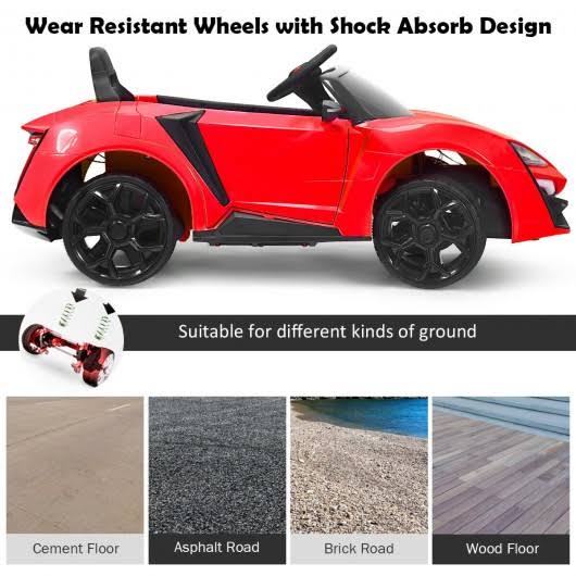 Red 12V RC Electric Vehicle with Lights G665