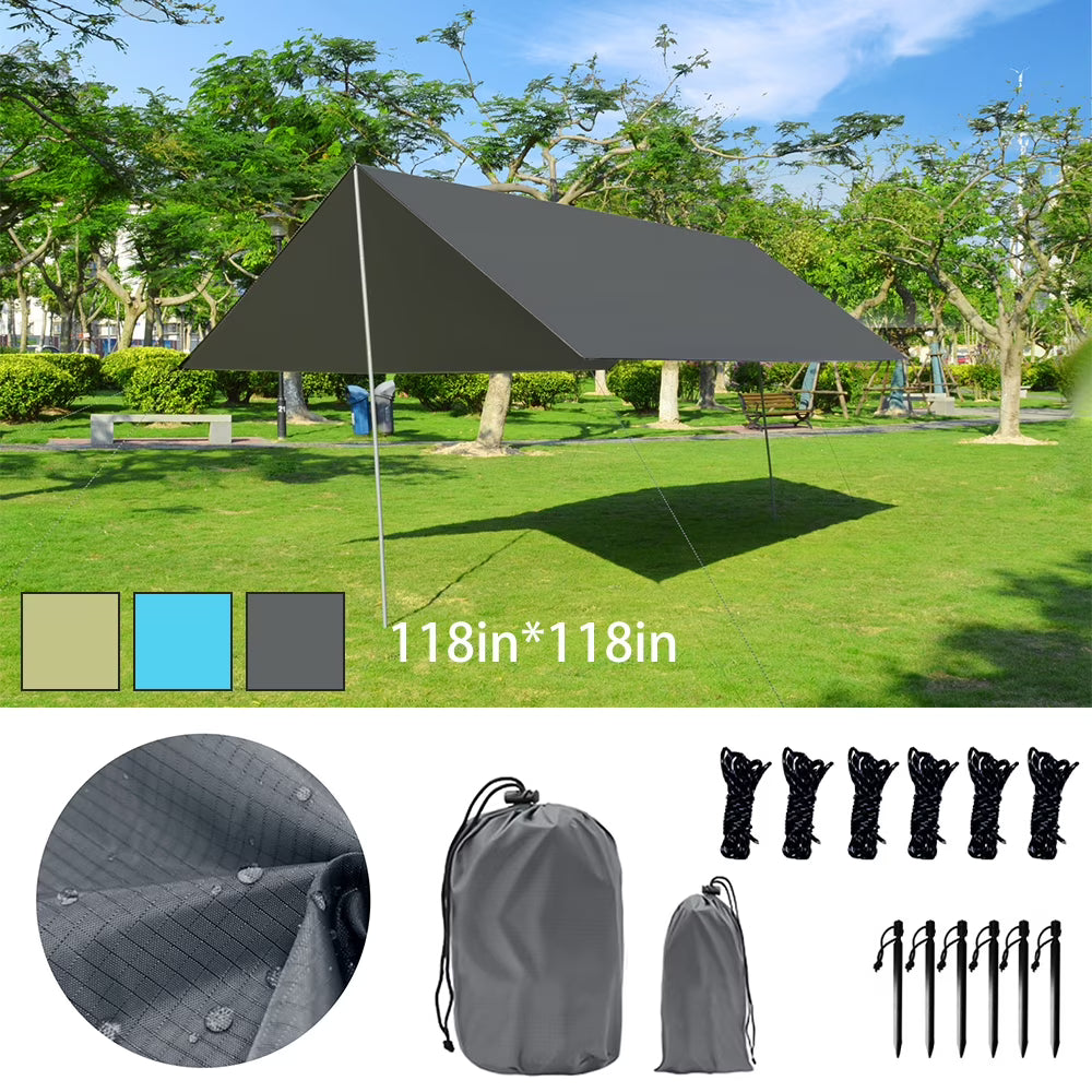 10x10ft Camping Hammock Rain Tarp with Carry Bag Z7543