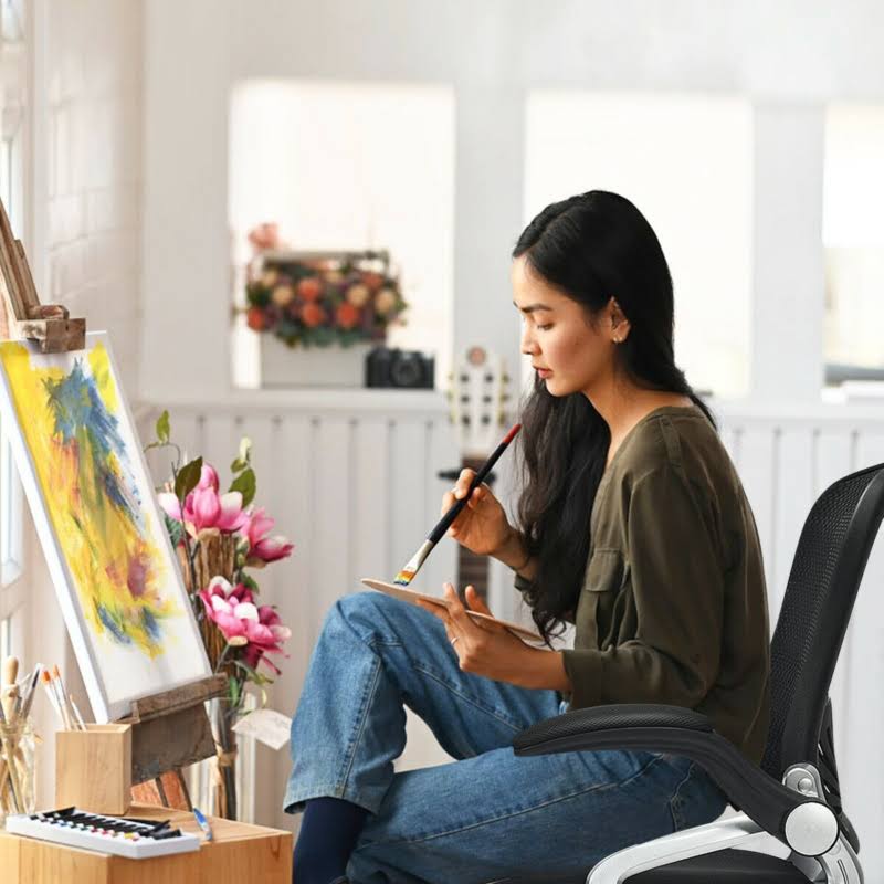 Adjustable Height Mesh Drafting Chair P890106