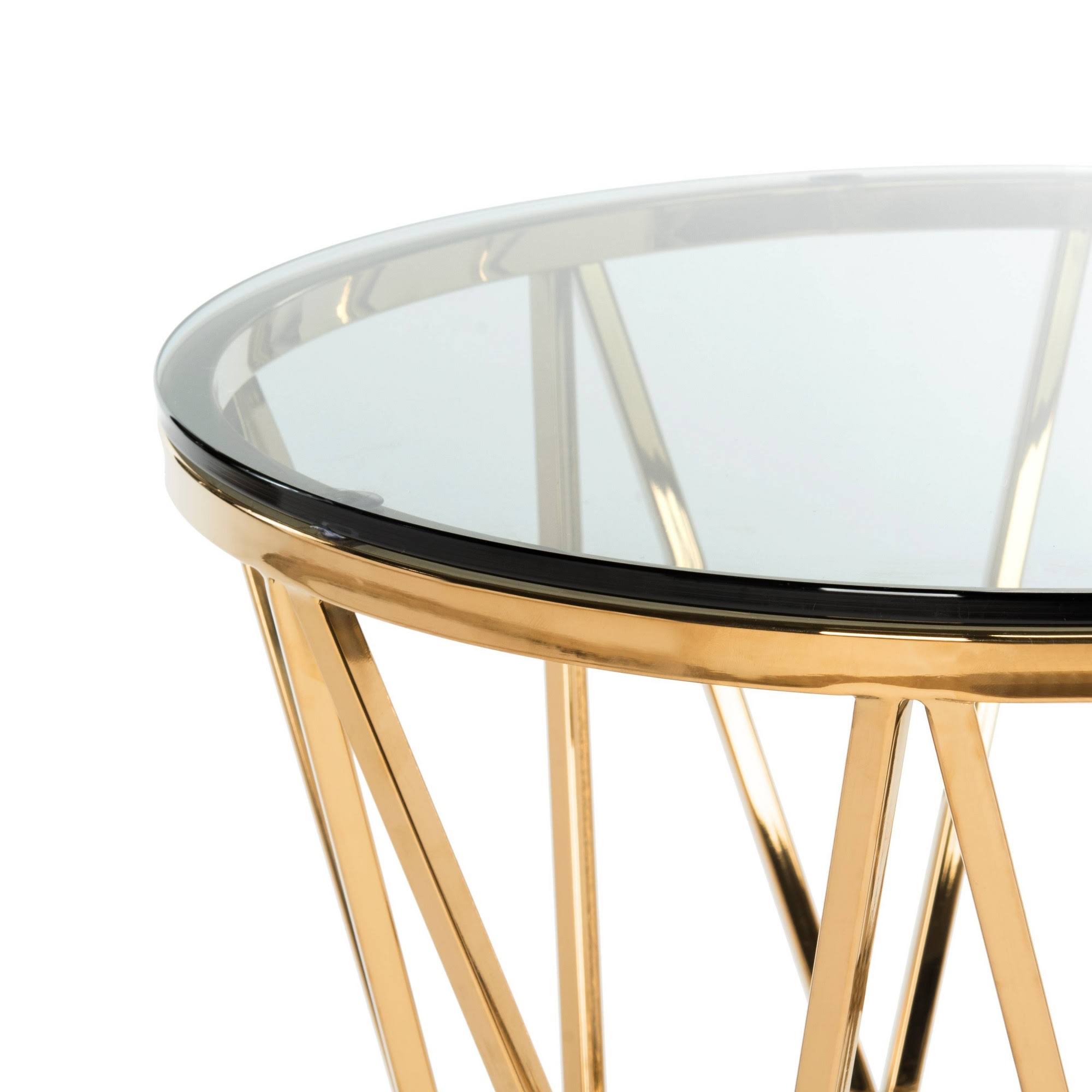 Gold Glass Top End Table G61405