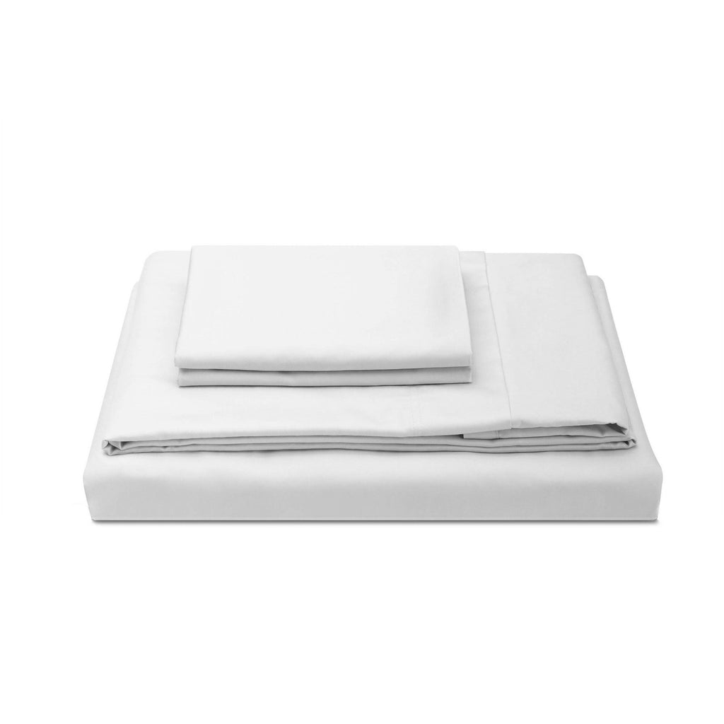 King 300 Thread Count Percale Solid Sheet Set White D618