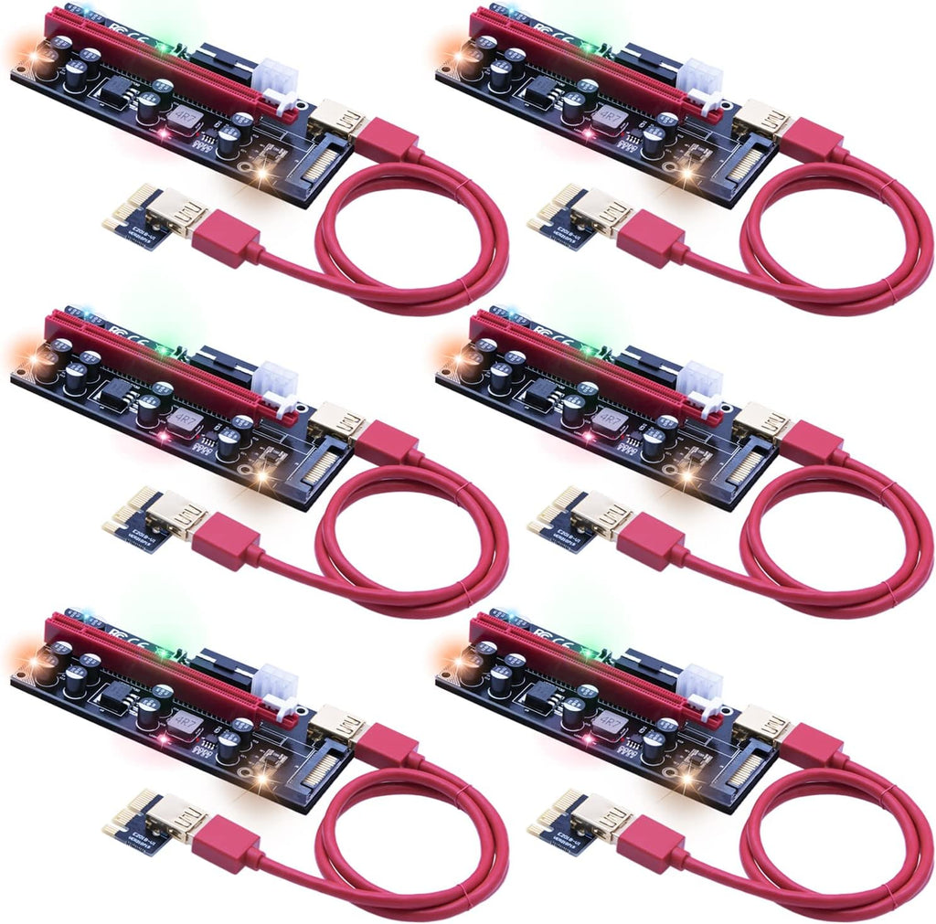PCIe Riser Adapter Card, 16X to 1X, 60cm USB 3.0 Cable, Pack of 2 E6866
