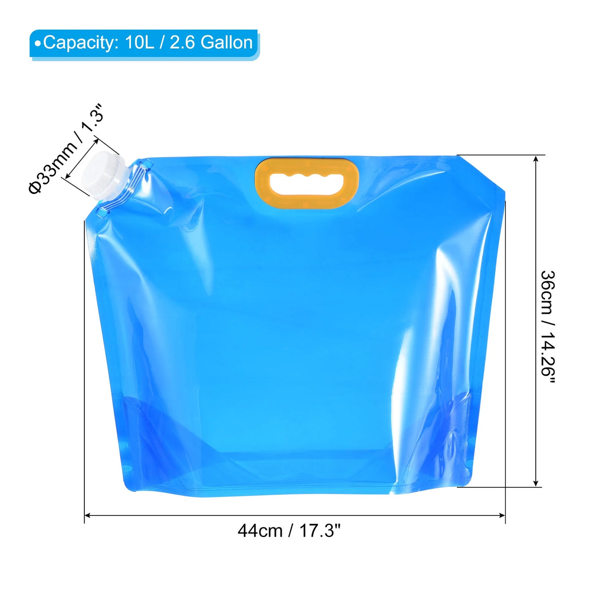 10L Collapsible Plastic Water Container Bag, 2 Pack Blue F686349