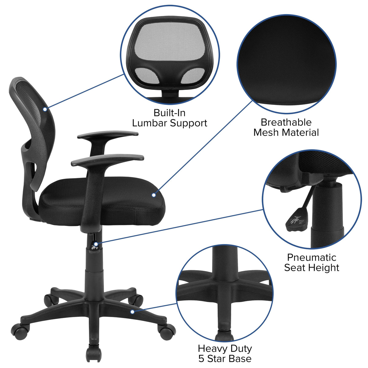 Black Mesh Computer Chair P61736