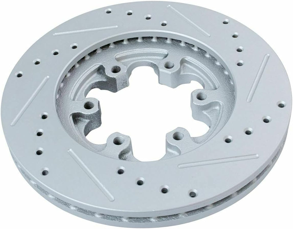 Drilled Slotted Front Brake Kit Rotors & Pads with Hardware Kit & Cleaner & Fluid E557