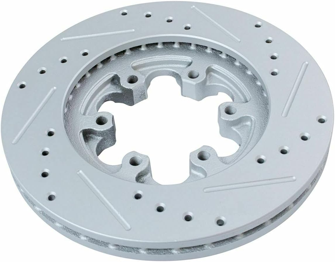 Drilled Slotted Front Brake Kit Rotors & Pads with Hardware Kit & Cleaner & Fluid E557