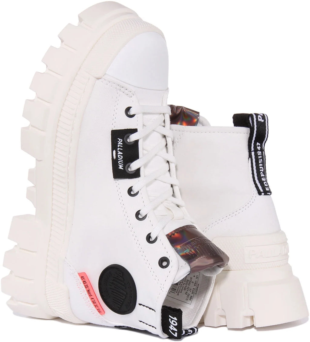 White Vegan Canvas Ankle Boot Size 7 F963590