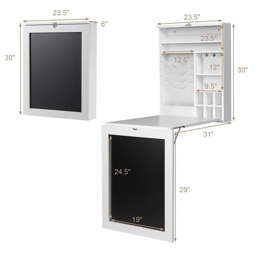 White MDF Wall Mounted Folding Table A811106