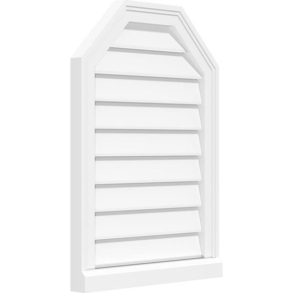 Octagonal Top Surface Mount PVC Gable Vent with Brickmoul O428