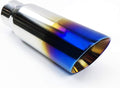 Exhaust Tip 4.00" OD 3.00" ID 12.00" Long Double Wall Stainless Blue Flame Pack of 2 X392675