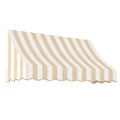 10.375 ft Fixed Awning Acrylic Fabric, Linen/White Stripe M64329