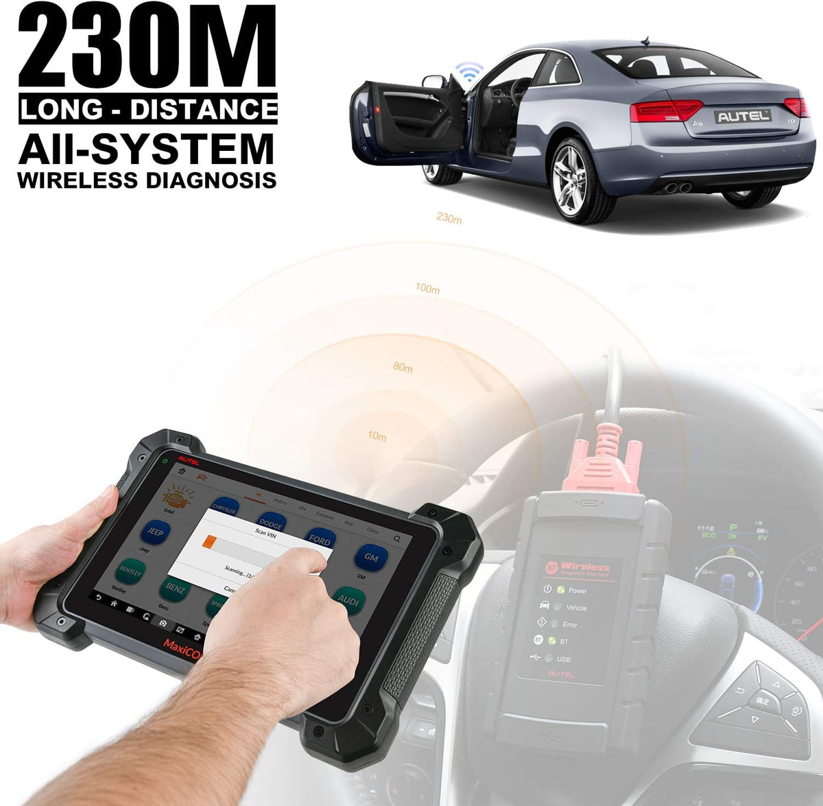 Automotive Scan Tool with Advanced ECU Coding M371